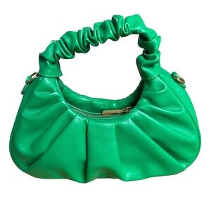 Urban Expressions NYC Mini Handbag Green Ruched Top Handle Bag
